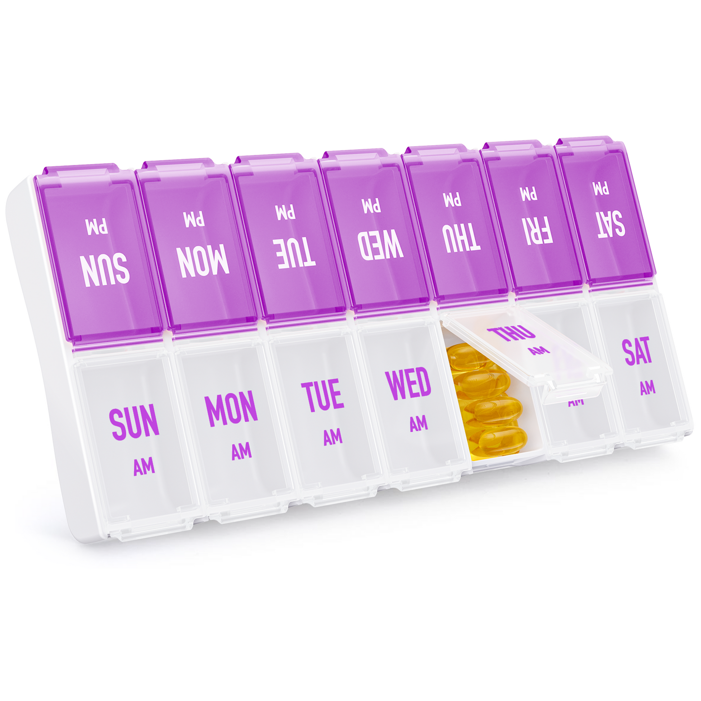 AM PM Weekly Pill Box