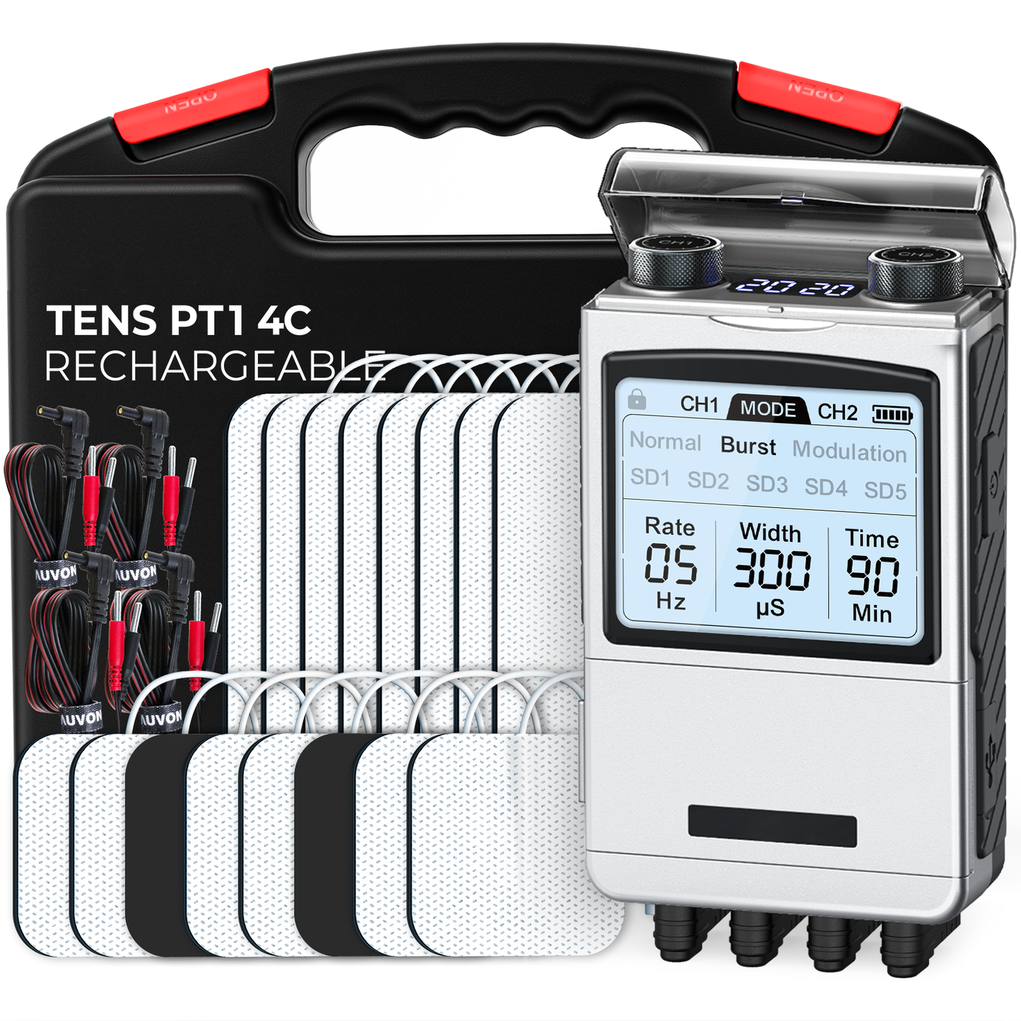 Rechargeable Digital 4-Channel TENS Unit