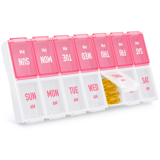 AM PM Weekly Pill Box