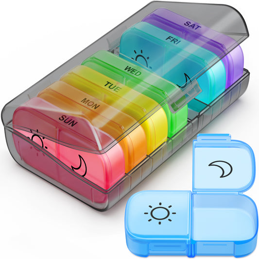 Color-Coded Larger Weekly Pill Box