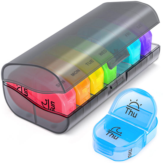 Color-Coded Weekly Pill Box 2 Times a Day
