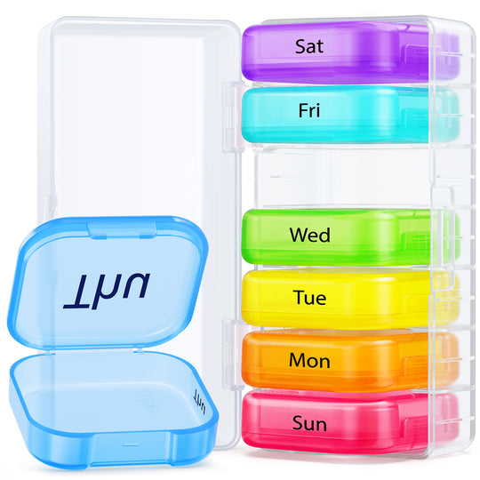 Color-Coded Portable Weekly Pill Box